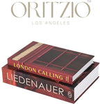ORITZIO Red Faux Books Set of 9 - Hidden Storage Fake Books for Coffee Table Decor, Home Staging, Interior Design & Fashion Books
