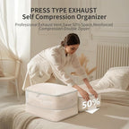 DIMJ Comforter Storage Bag - Ultra Space Saving Self Compression Organize for Duvet, Pillow, Bedding, Blanket Storage Organizer Nylon Compression Bags Large Capacity, Sheet Storage with Zipper, 4 Pack