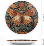 William Morris Art Wildflower Butterflies China Plates Decor for Club Farmhouse Art Decoration Custom Anniversary Idea Gifts Ceramic Ornaments Dessert Plates Including Bracket And Special Hook