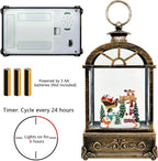 AOMIL Musical Christmas Snow Globe Lantern - USB/Battery Operated Swirling Glitter Lantern with Timer, Snow Globe Decoration for Home Holiday Decor (Deer)