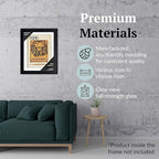 Creative Picture Frames 5.5 x 8.5 Magazine Theatre Show Frame with Full-Strength Glass, Holds Up To A 1/4" Thick Media with Installed Hangers for Easy Mounting, 8x10 Black Frame with White Mat