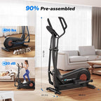 Merach Elliptical Machine, Elliptical Exercise Machine for Home with Hyper-Quiet Magnetic Drive System, Elliptical Training Machines with16.5-19IN Stride, Automatic Resistance, 400lbs Capacity