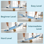Surf Balance Board Wooden Balance Board,3 Modes Wobble Board Trainer with Roller, Exercise Balancing Stability Trainer for Improve Balance, Surf Trainer & Sports Trainer Wobble Board