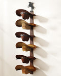 Cowboy Hat Rack for Wall – 3-Piece Wooden & Metal Western Hat Holder, Rustic Rider Sign Decor, Holds up to 6 Hats, Wall Mounted Cowboy Hat Organizer & Storage Display Rack for Cowboy Room Decor