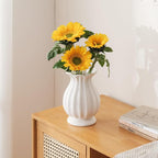 White Ceramic Vase, 7.8 Inch Flower Vase Home Decor Modern Decorative Vases for Bouquet, Unique Vases for Farmhouse Living Room Cabinet Table Centerpieces Wedding Decorations