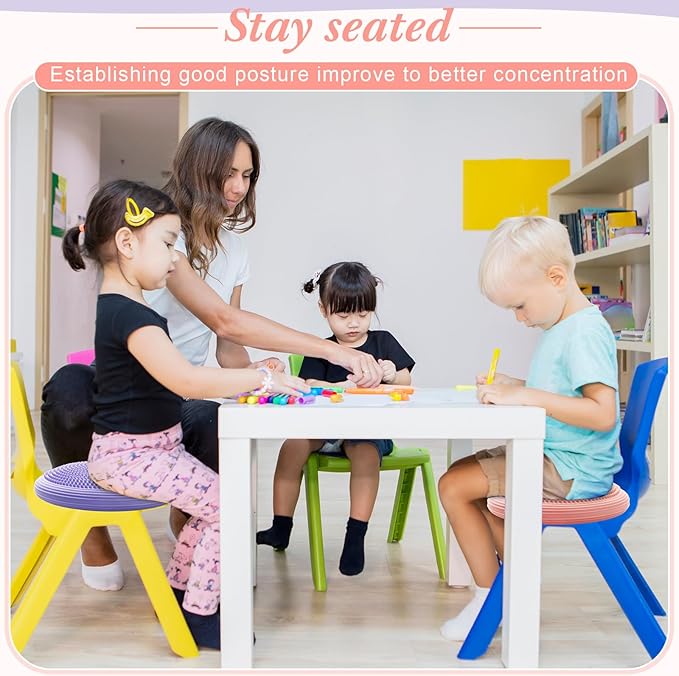 Libima 2 Pcs Wobble Cushion Wiggle Seat Flexible Sensory Seating Balance Disc Board for Men Women Physical Exercise Improving Posture Home Office