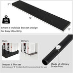 Venusmiles Floating Shelves for Wall, 72 Inch Wide x 12 Inch Deep Floating Shelves, Long Wood Floating Wall Shelf Shelves for Living Room Bathroom Bedroom Kitchen Home - (Black, 72" W x 12" D x 2" H)