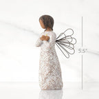 Willow Tree Remembrance (Darker Skin) Angel, Memories, Hold Each Safely in Your Heart, Carved with Symbols to Remind us of Loved Ones, Gift of Support and Sympathy, Sculpted Hand-Painted Figure