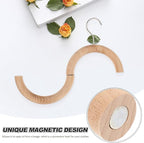 Magnetic Scarf Hanger Ring with Wood Grain Finish, 18cm Clothes Storage Organizer for Scarves, Ties, Belts – Multifunctional Closet Accessory for Women’s Wardrobe