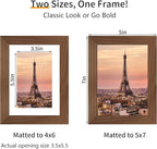 5x7 Picture Frame 3 Pack - Brown Poster Frame Display Pictures 4x6 with Mat or 5 x 7 Without Mat for Wall Hanging Horizontal and Vertical