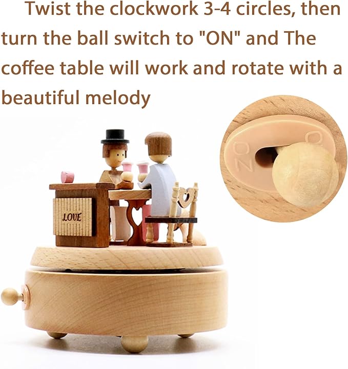 ROSIKING Classical Music Box Revolve Musical Boxes Christmas Birthday Valentine's Day Gifts for Lover, Boyfriend, Girlfriend, Husband, Wife Plays Can't Help Falling in Love