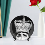 Lina Cavalieri Plate, Wall Decorative Plate, Mysterious Face Plate Wall Hanging Decoration,Including Bracket And Special Spring HooK,style-5,7inch