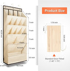 FENTEC 1 Pack Over the Door Shoe Organizers, Hanging Shoe Organizer with Large Deep Pocket Shoe Holder for Closet Shoes Rack for Wall, Over Door Shoe Storage Hold up to 18 Pairs Shoes, Beige