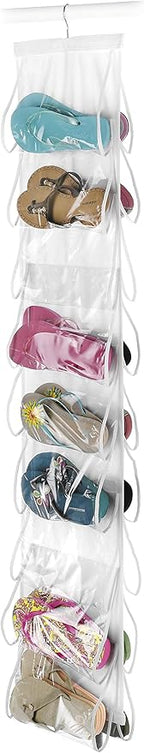 Whitmor White Hanging Shoe File, Clear