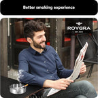 roygra Ash Tray (2 Pack), Outdoor Ashtray for Outside Patio, Stainless Steel Ashtrays for Cigarettes with 3 Holder, Smoking Accessories, Home Décor, Ashtrays for Smokers Indoor - Blue, X-Large