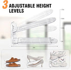 TOPNEW Shoe Slots Organizer for Closet 10 Pack Adjustable Level Shoe Stacker Holder Organization Double Layer Storage Space Saving Shoe Rack Organizer for Closet (Transparent)