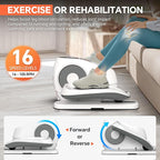 Under Desk Elliptical Machine, Electric Exerciser Pro with 16 Adjustable Speed, Quiet and Fully Assembled with Remote Control & Non-Slip Foot Straps Grey