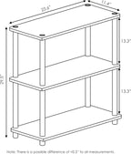 Furinno TURN-N-TUBE Storage Shelves, 3-Tier Book Shelf, Corner Shelf, Toolless Open Shelves, for Organization and Storage, Living Room, Garage, Home Office, Espresso