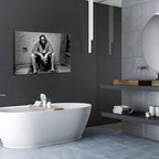 Funny Bathroom Wall Decor for Room Aesthetics - 90s Movie Posters Black and White Wall Art, Toilet Humour Amusing Cool Wall Art Funny Bathroom Signs 16x24 in