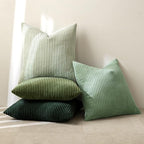 MIULEE Boho Farmhouse Sage Green Throw Pillow Covers 24x24 Inch Set of 4 Mordern Nordic Cushion Covers Soft Corduroy Spring Home Decor for Couch Bed Sofa Living Room Forest Green