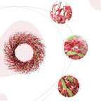 26 Inch Spring Wreaths for Front Door, Large Artificial Forsythia Flowers Wreath, Spring Summer Floral Wreath All Season for Home, Wall, Window, Porch, Wedding, Farmhouse Decor (Pink)