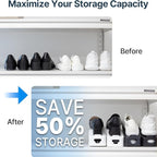 One-Piece Shoe Slot Organizer 10 Pack, Space-Saving Stackers for Closet, Entryway & Shoe Rack | No Assembly Needed