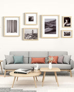 Egofine 8x10 Picture Frames Set of 4, Made of Solid Wood Covered by Plexiglass 4x6 and 5x7 with Mat or 8x10 without Mat, for Table Top Display and Wall Mounting Photo Frame Oak Wood