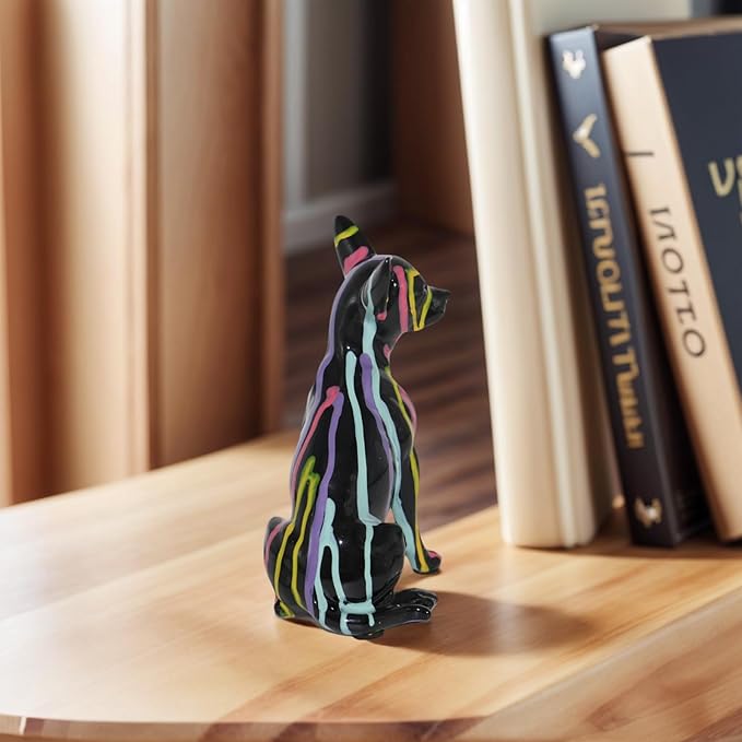 Colorful Chihuahua Gifts for Women/Men,Modern Graffiti Art Dog Statue for Living Room, Office, Bookshelf Home Decor,Dog Mom Birthday Dog Lovers,Pet Loss Memorial Figurine