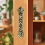 Mezuzah with Scroll for Door, Enamel&Zinc Alloy Blessing Mezuzah Case for Door, Colored Painted Mezuzha Scroll Kosher for Jewish Gifts/Jewish Decor, Christmas (Dark Green, 1.37x5.98 in)