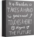 Barnyard Designs Wooden Box Sign Motivational Desk Decor, Inspirational Office Desk Decorations for Women Office Bathroom Shelf Décor (Teacher)