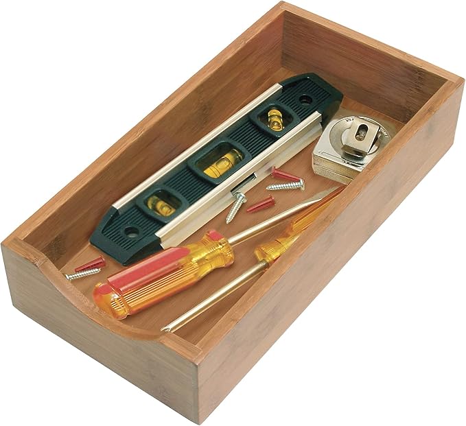 Lipper International 8185S Bamboo Wood Stacking Drawer Organizer Box, 6" x 12"