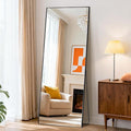 DUMOS 58"x19" Full Length Mirror, Full Body Mirror with Aluminum Alloy Thin Frame, Standing Mirrors with Leaning or Hanging, Suitable for Bedroom, Livingroom, Cloakroom, Black