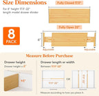 Lifewit 6" High 8 Pack Bamboo Drawer Dividers 45-55cm/17.5-22" Adjustable Wooden Drawer Organizer for Clothes/Utensils, Expandable Drawer Separator for Dresser/Kitchen/Bedroom/Office Organization
