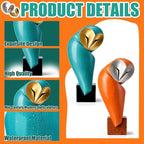 Thyle 2 Pcs Mid Century Modern Owl Statue for Home Decor Accents Resin Owl Sculpture Handmade Vintage Modern Birds Statue for Bookshelves Desk Living Room Display Collectible Gift (Retro,11.8 Inch)