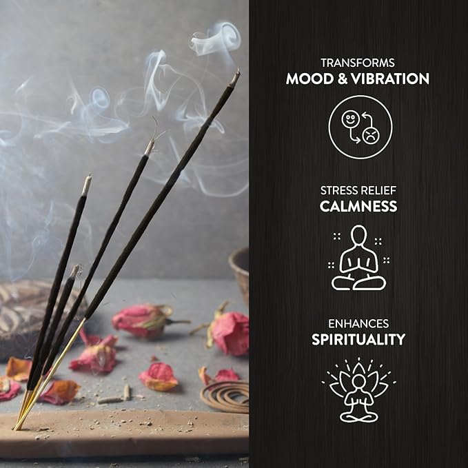 Hem Black Magic Incense Sticks (120 Sticks, 6 Boxes Inside) - 9 Inches Long, 20g per Box - Perfect for Meditation, Rituals & Cleansing