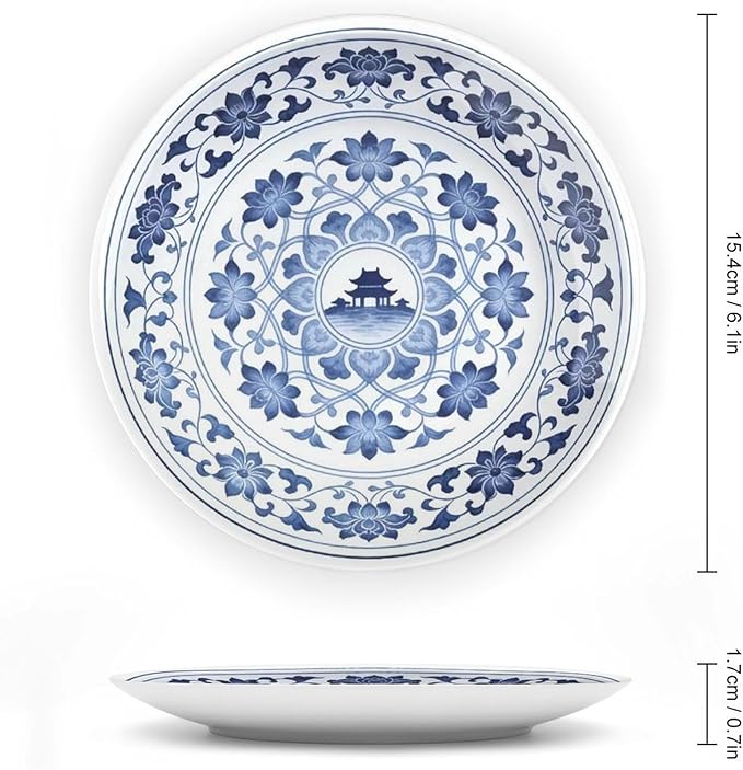 Chinese Style Blue And White Pattern-Q9 Bone China Decorative Plate, 6inch Wall Art Home Decor