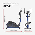 Reebok FR20 Home Elliptical Cross Trainer, Black, Cardio Exercise, 8 Resistance Levels, 264 lb. Capacity, Plus 60 Day Free Kinomap Membership