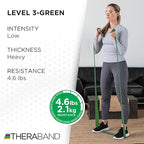 THERABAND Professional Resistance Band, Green Level 3 Heavy, 5 ft Exercise Band for Physical Therapy, Strength Training, Upper and Lower Body Workouts, Yoga and Pilates