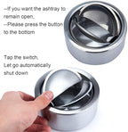 hanlongyu Outdoor Ashtray with Lid, Flip Top Stainless Steel Ash Tray, Metal Windproof Cigarette Ashtrays for Indoor or Outdoor Use, Desktop Ashtray Office Patio Home Decor
