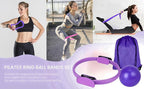 at Home Pilates Kit 13 pcs, Pilates Equipment for Home Workouts, Pilate Accessories Set with 9.8” Ball, 12” Magic Circle Yoga Rings, Resistance Bands, Pilates Essentials Kit for Women Gift