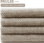 MIULEE Pack of 4 Couch Throw Pillow Covers 18x18 Inch Khaki Soft Decorative Chenille Pillow Covers Farmhouse Accent Cushion Covers for Boho Home Decor Sofa Bedroom Living Room