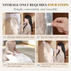 10 Pcs Hanging Vacuum Storage Bags,Vacuum Seal Bags for Clothing,Space Saver Garment Bag with Hanger (5 Long, 5 Short) Clothes Protector Closet Organizer for Clothing, Suits,Jackets,57/43 x27 in
