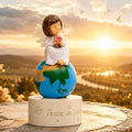 Angel of Peace Figurine Music Box,Handcrafted Resin Angel Statue with Dove & Flowers,Plays Amazing Grace Tune,Christian Religious Gift for Home Décor,Sympathy,Christmas & Memorial,for Women,Girls