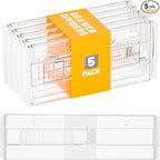 Yieach 5 Pack 6 Inch Tall Acrylic Drawer Divider for Clothes-Expandable from 12.3-18''-Adjustable Dresser Deep Drawer Dividers for Baby Clothing,Underwear,Clear in Drawer Separators for Kitchen,Office