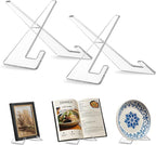 Americanflat Acrylic Easel Stand - 6" Tabletop Easel and Plate Stand - Set of 2 - Lightweight Display Holders for Photos, Cards, Frames, Books, Magazines, Albums - Home or Office Decor
