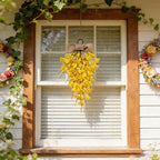 Forsythia Teardrop Swag 18 Inch, 2Pcs Artificial Spring Summer Floral Swags, Flower Hanging Swag for Window Wall Wedding Party Home Decor (Yellow)