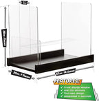 Patented Comic Book Storage Holder – Wooden & Acrylic Display Box/Case for Collectors – Organizer for Comics, Magazines & Books – Holds 150 Issues, 14.5x8 in (Black)