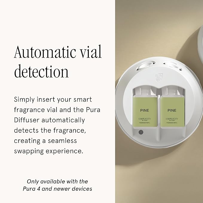 Pura & Simplicity Home Scent Refill - Smart Air Diffuser - Long-Lasting Luxury Fragrance per Refill - Home Essential - Clean & Safe Diffuser Fragrance - Single Refill, Pine