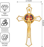 St Benedict Crucifix White,Crucifix Wall Cross for Catholic Decor,Medalla De San Benito,Jesus Christ Hanging Cross Wall Decor,Crucifijo Del Perdon,Saint Benedict Medal Prayer for Home Decoration