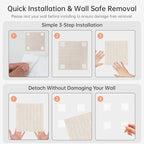 Felt Bulletin Board, 48"X 36" Felt Board for Wall, 12 Pack Felt Wall Tiles, with 70 Adhesive Tabs, Large Felt Bulletin Board Tiles, Cork Board for Room Office Decor, Classroom Pin Board (Oatmeal)